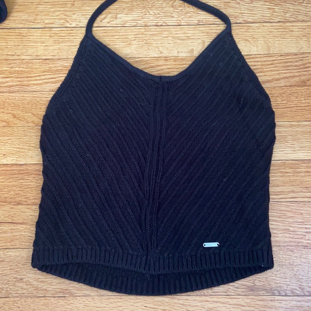 halter sweater knit tank top
